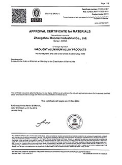 marine grade aluminum sheet BV certificates